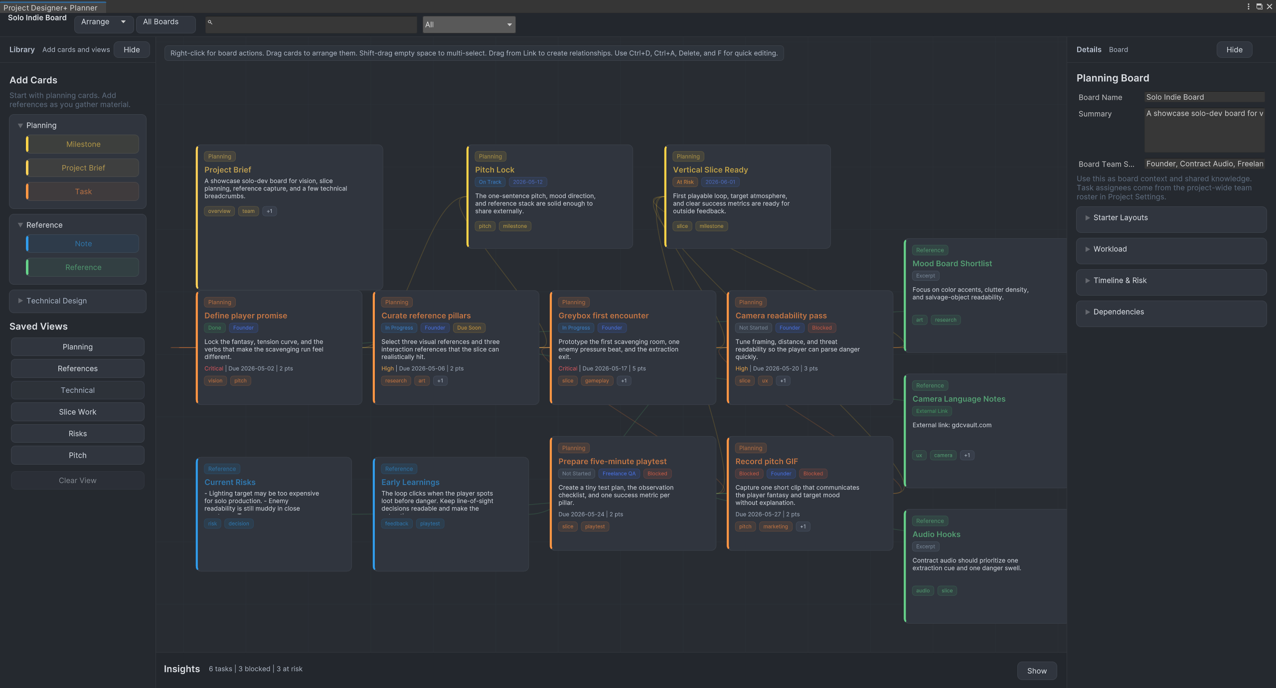 Project Designer+ planning workspace inside the Unity editor
